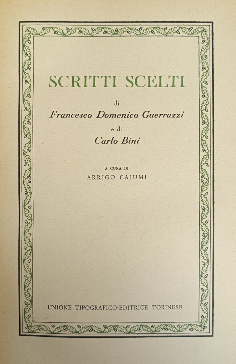 SCRITTI SCELTI