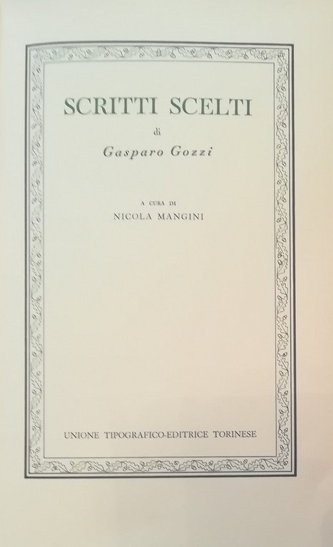 SCRITTI SCELTI