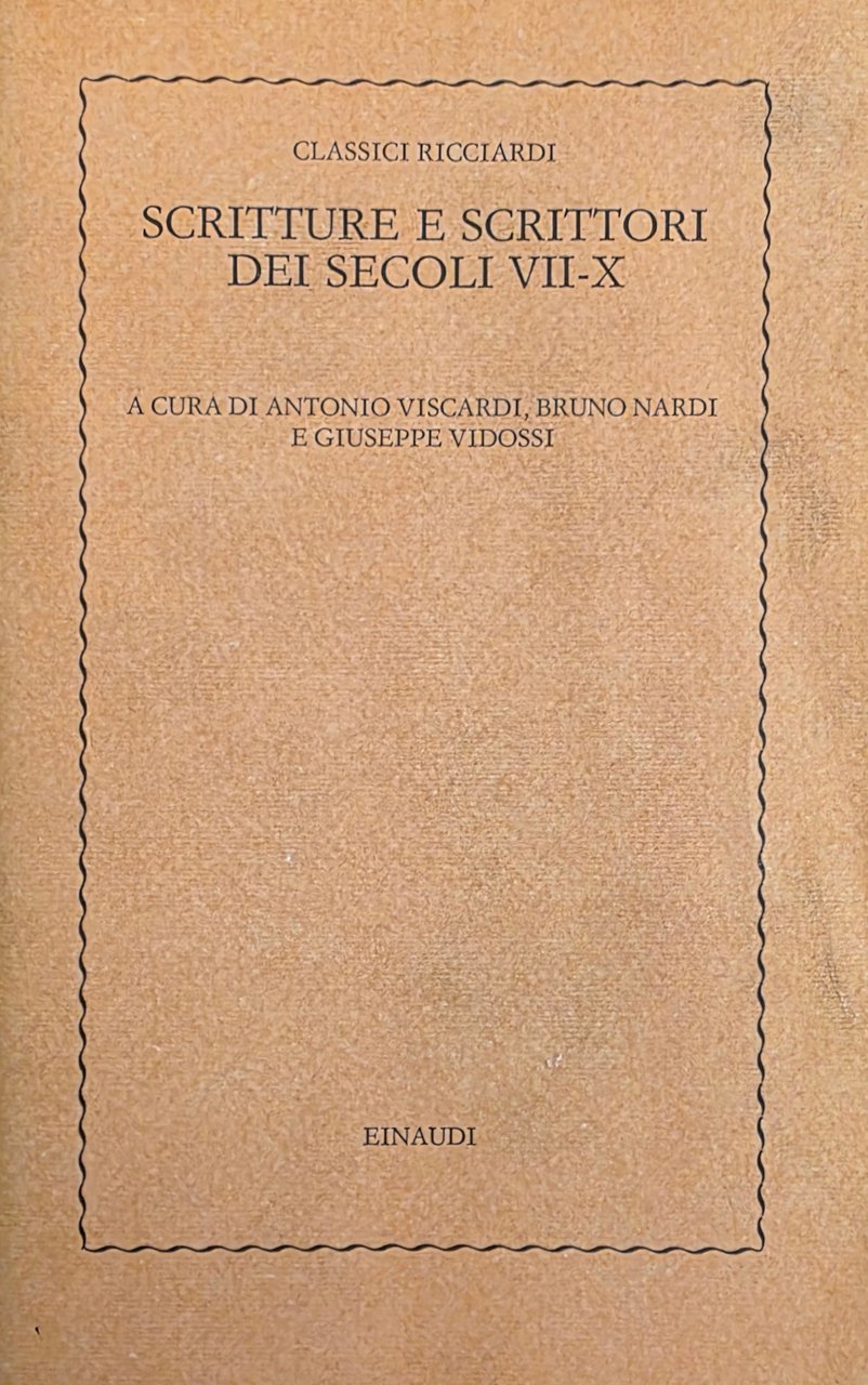 SCRITTURE E SCRITTORI DEI SECOLI VII - X | Immagine principale
