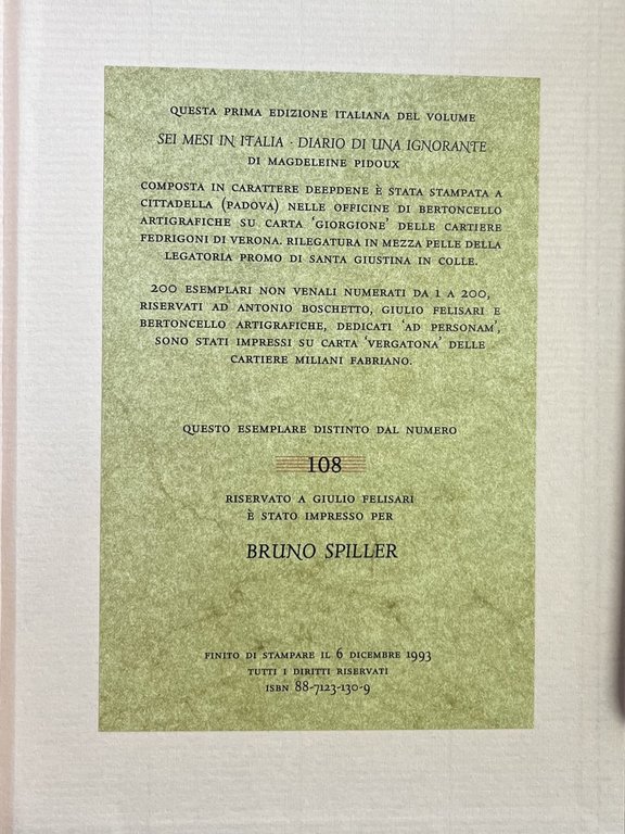 SEI MESI IN ITALIA. DIARIO DI UNA IGNORANTE ( 1 …