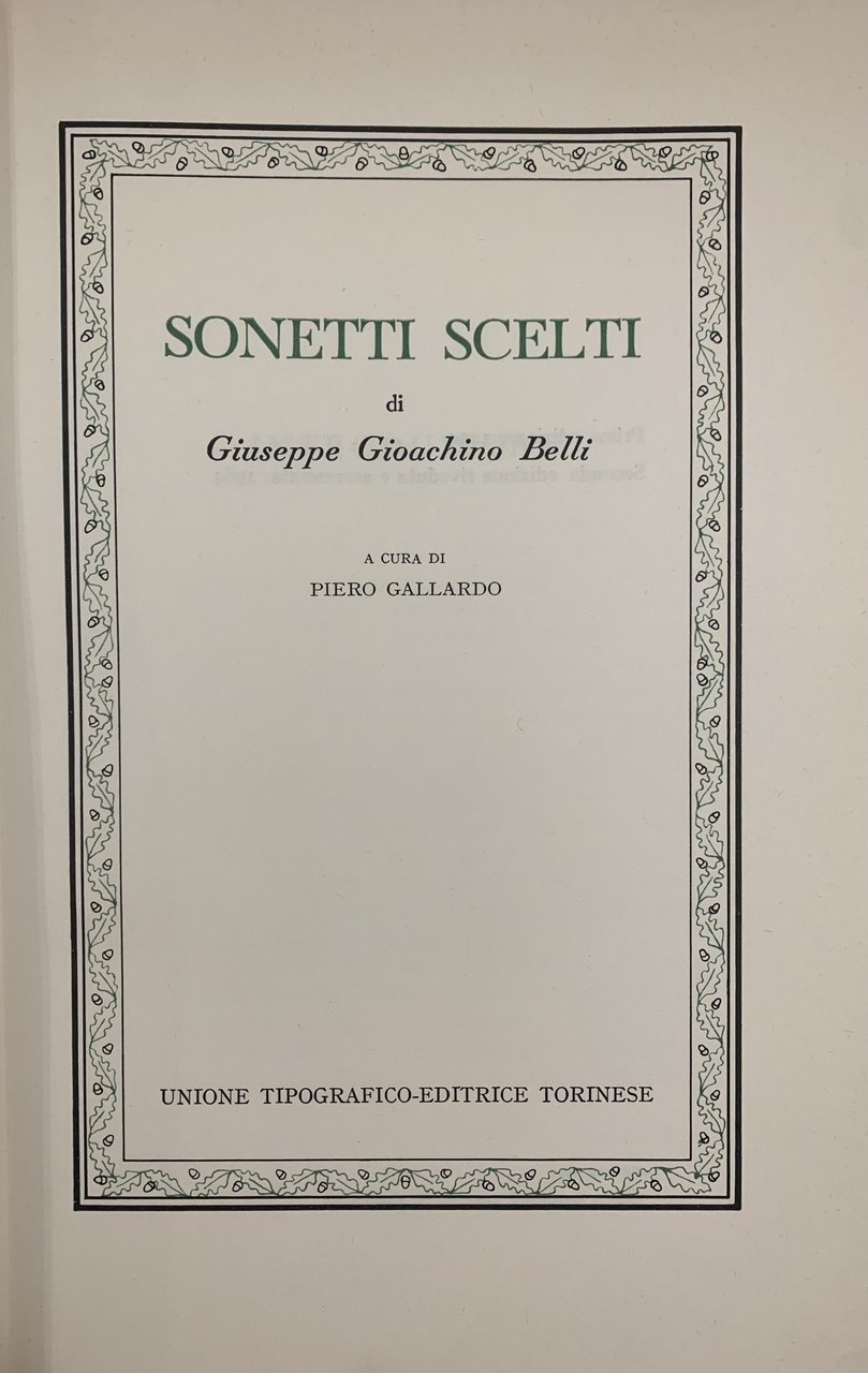 SONETTI SCELTI