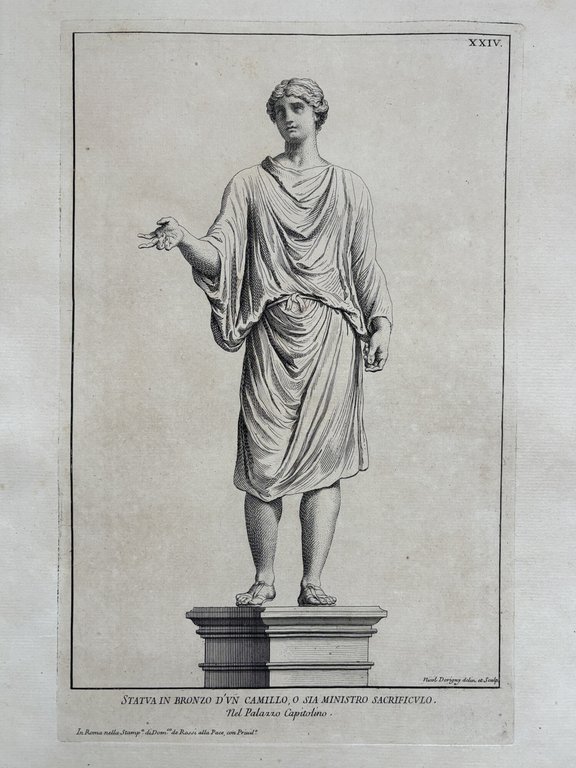 STATUA IN BRONZO DI UN CAMILLO