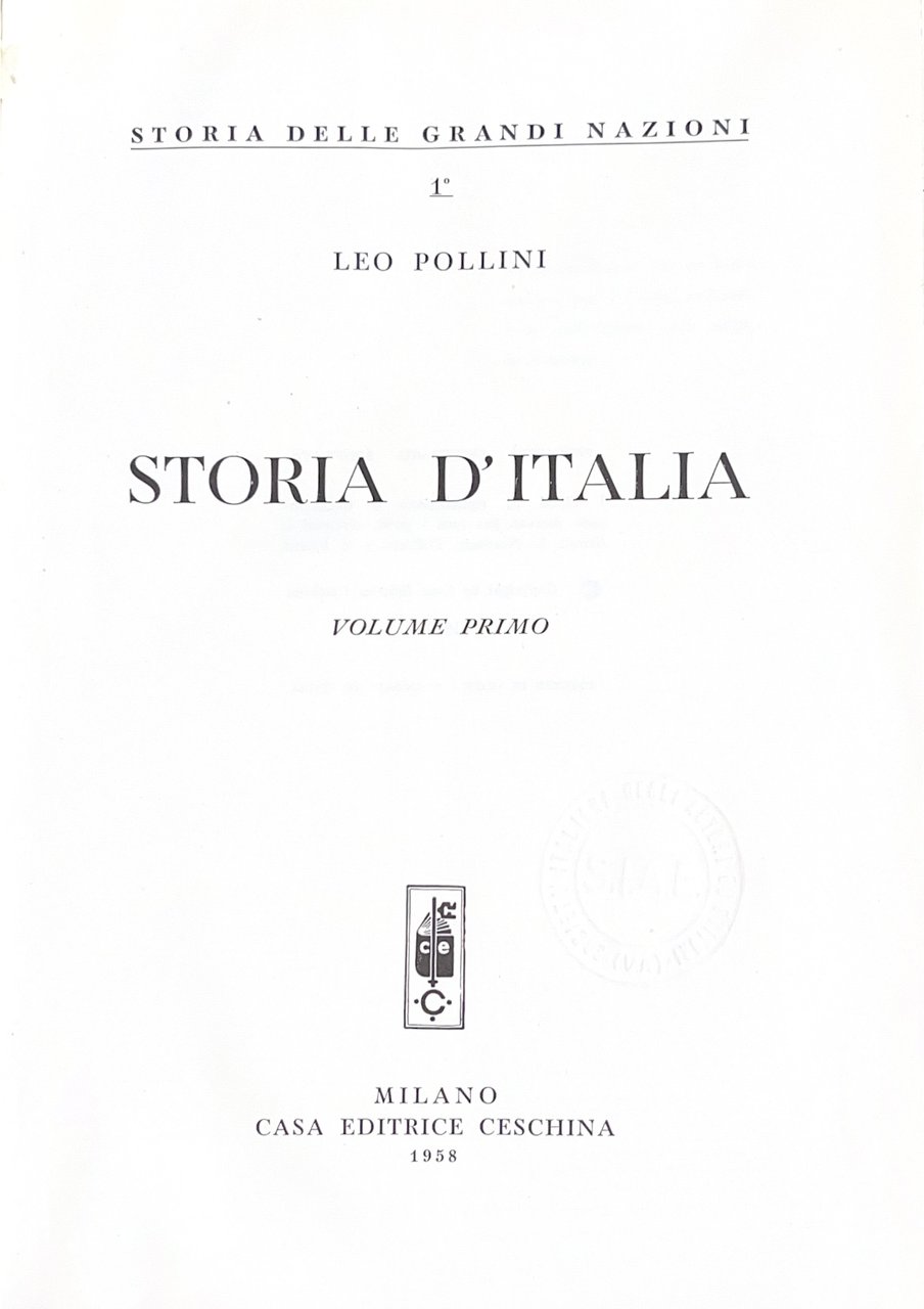 STORIA D'ITALIA