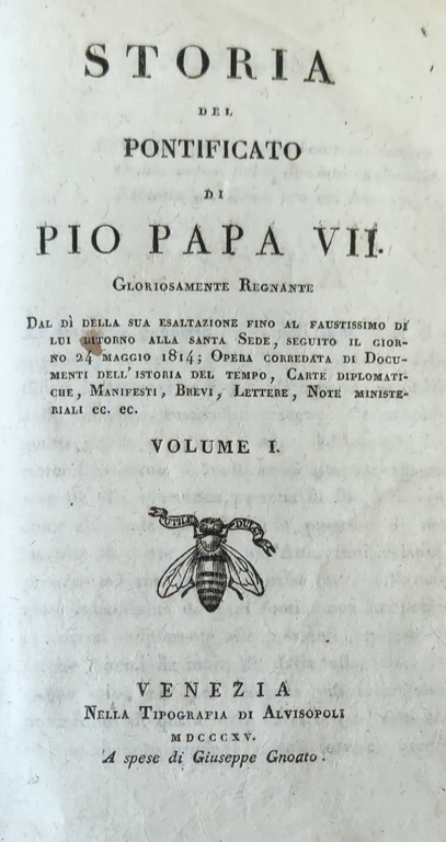 STORIA DEL PONTIFICATO DI S. S. PIO PAPA VII (seguito …