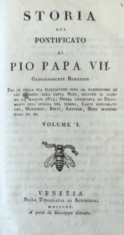 STORIA DEL PONTIFICATO DI S. S. PIO PAPA VII (seguito …