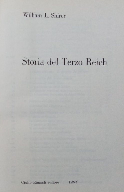 STORIA DEL TERZO REICH