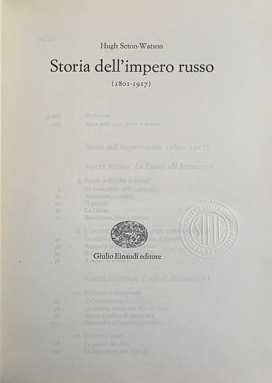 STORIA DELL' IMPERO RUSSO (1801 - 1917)