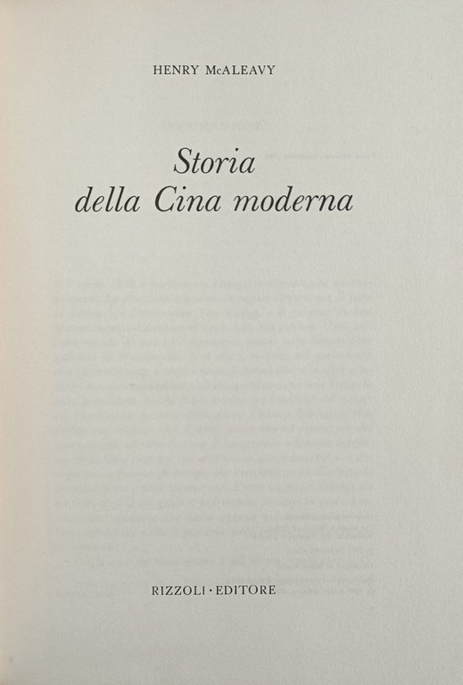 STORIA DELLA CINA MODERNA