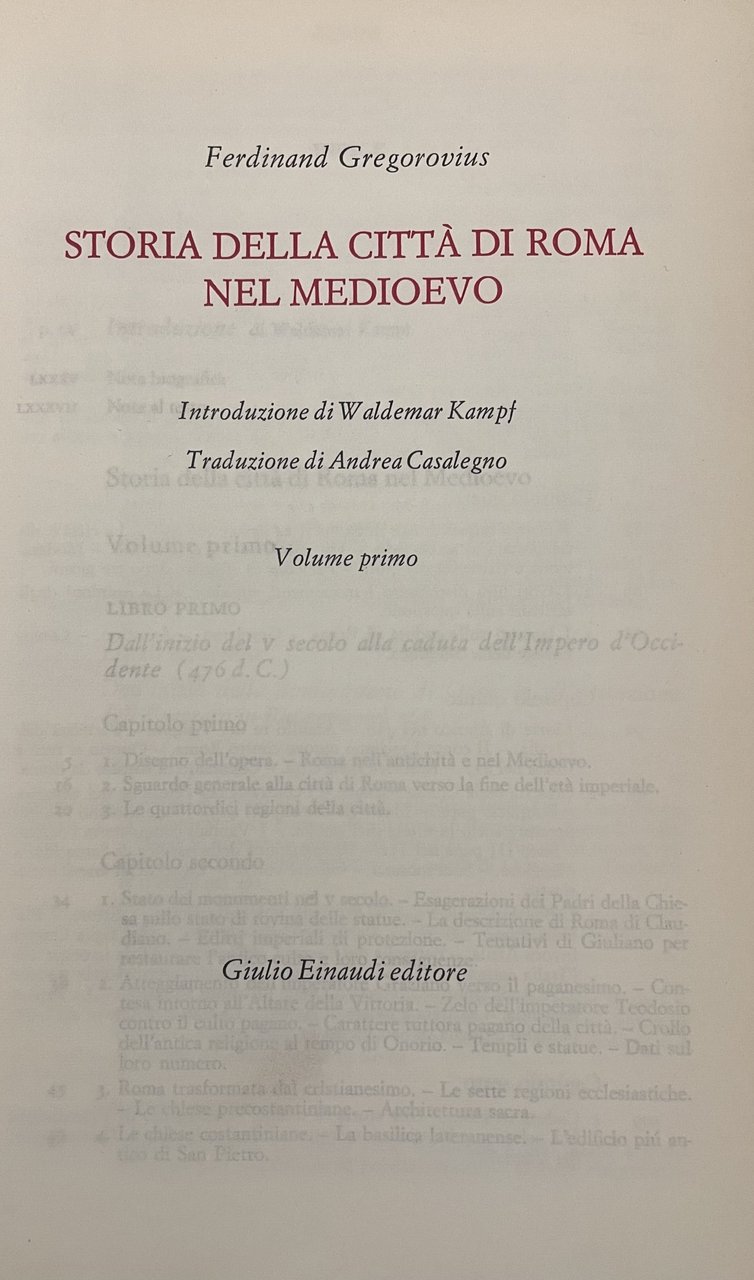 STORIA DELLA CITTÀ DI ROMA NEL MEDIOEVO | Immagine principale