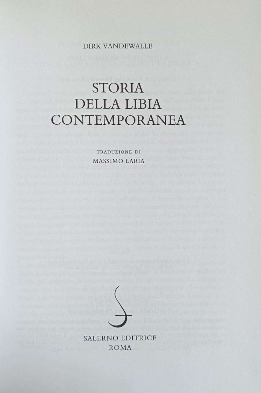 STORIA DELLA LIBIA CONTEMPORANEA