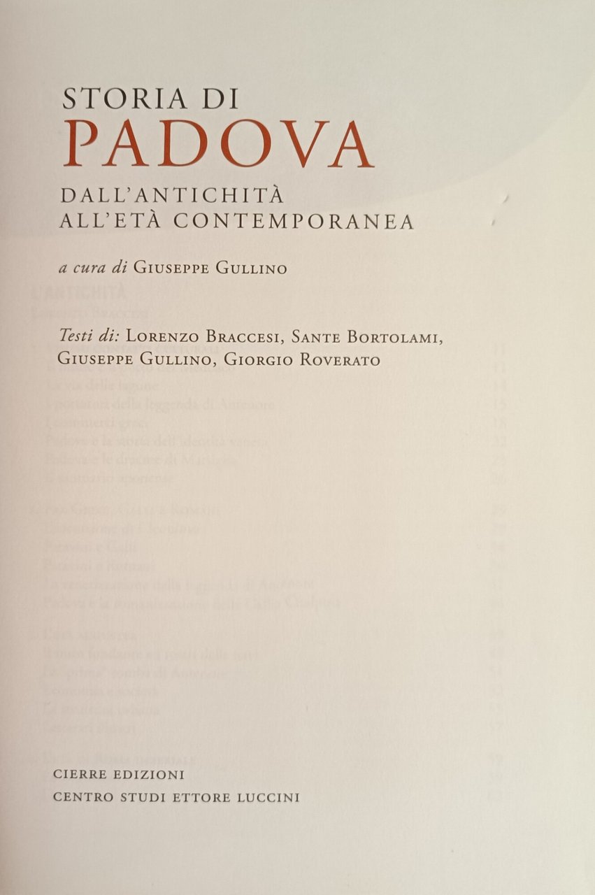 STORIA DI PADOVA. DALL'ANTICHITA' ALL'ETA' CONTEMPORANEA