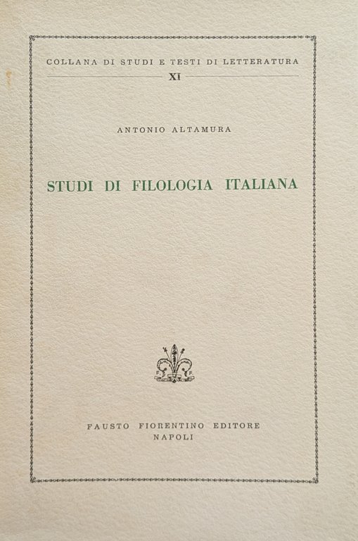 STUDI DI FILOLOGIA ITALIANA