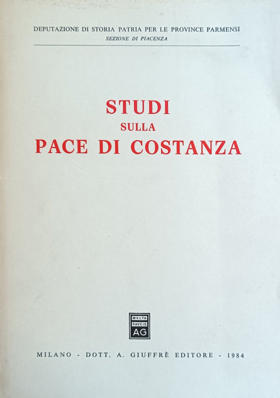 STUDI SULLA PACE DI COSTANZA | Immagine principale