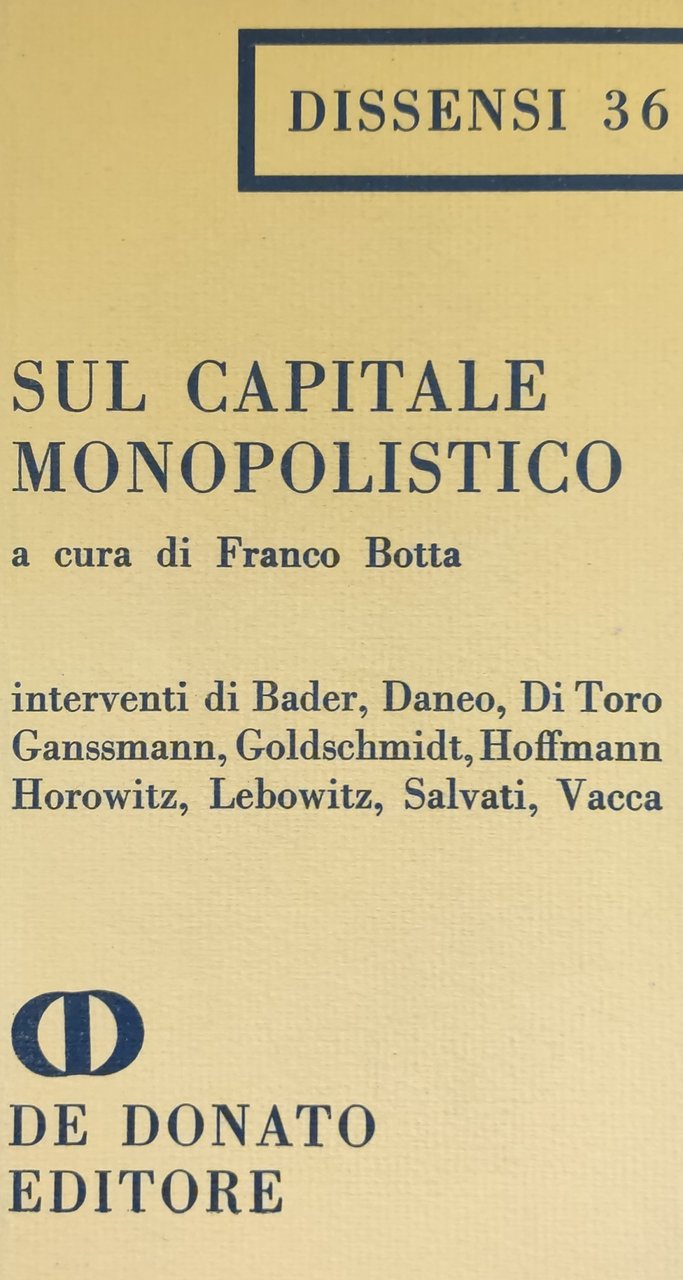 SUL CAPITALE MONOPOLISTICO