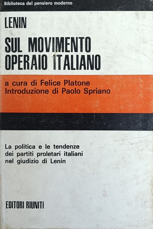 SUL MOVIMENTO OPERAIO ITALIANO