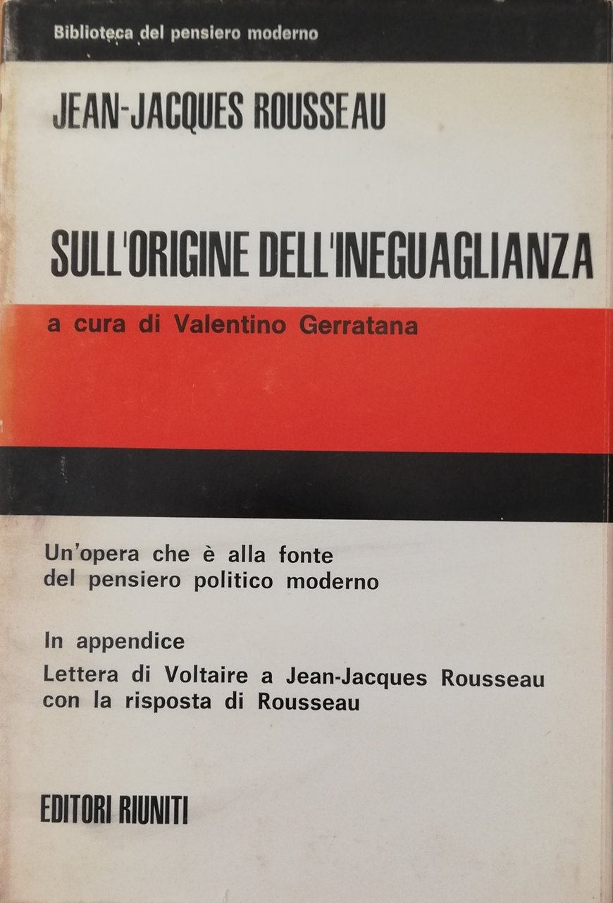SULL'ORIGINE DELL'INEGUAGLIANZA