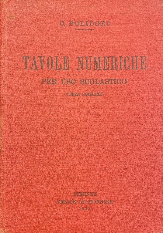 TAVOLE NUMERICHE PER USO SCOLASTICO