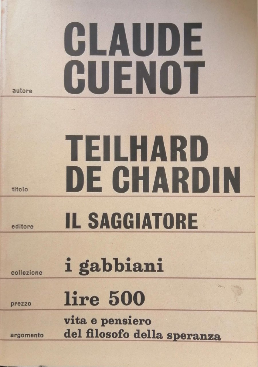 TEILHARD DE CHARDIN