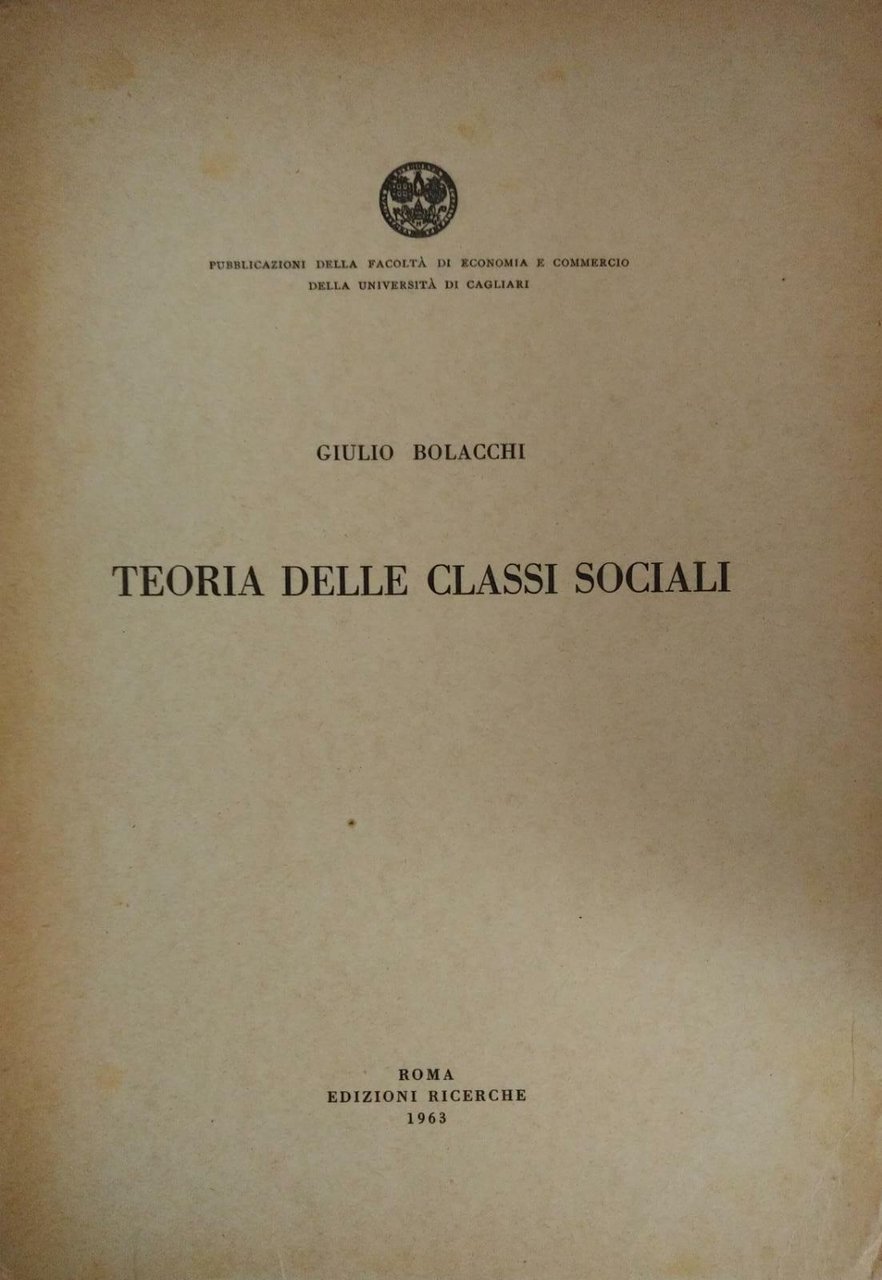 TEORIA DELLE CLASSI SOCIALI