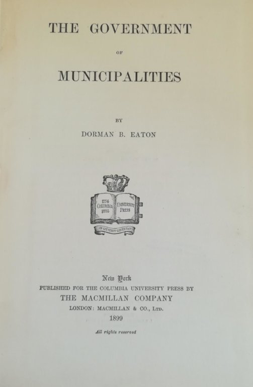 THE GOVERNMENT OF MUNICIPALITIES