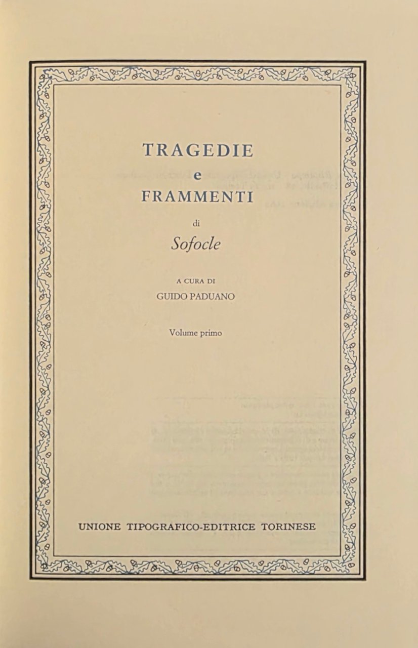 TRAGEDIE E FRAMMENTI
