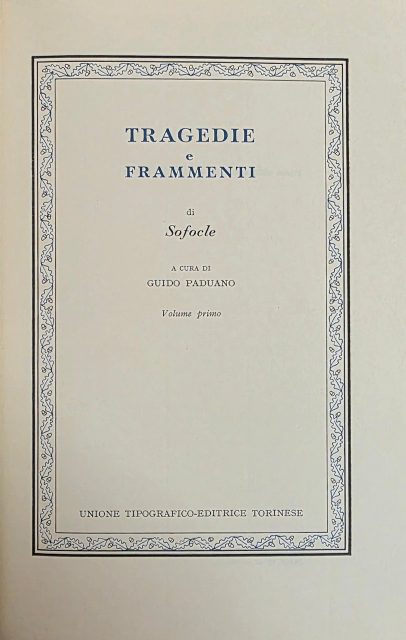 TRAGEDIE E FRAMMENTI | Immagine principale