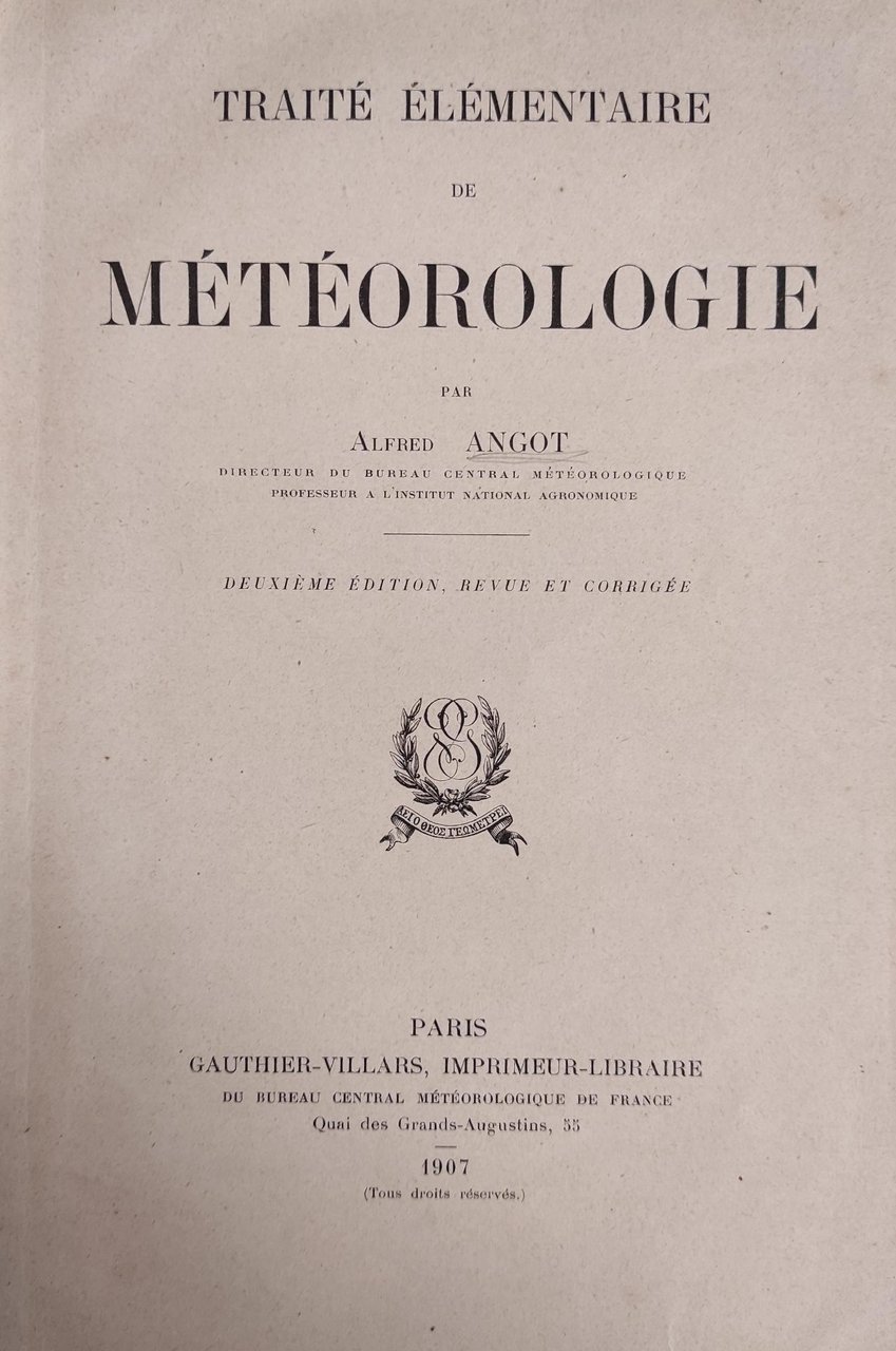 TRAITE ELEMENTAIRE DE METEOROLOGIE | Immagine principale