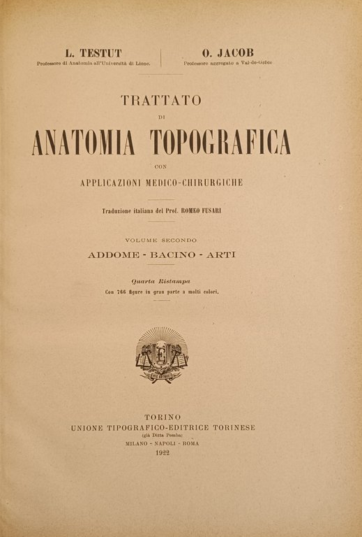 TRATTATO DI ANATOMIA TOPOGRAFICA CON APPLICAZIONI MEDICO-CHIRURGICHE | Immagine Gallery 3