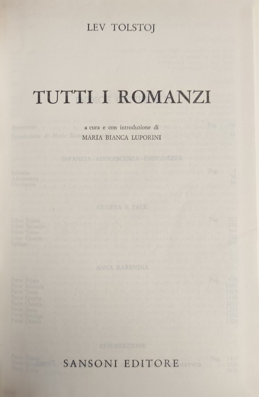 TUTTI I ROMANZI