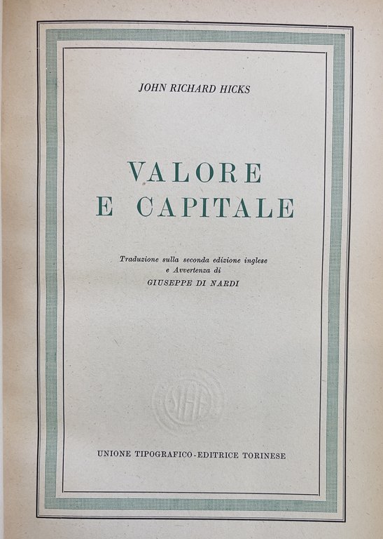 VALORE E CAPITALE