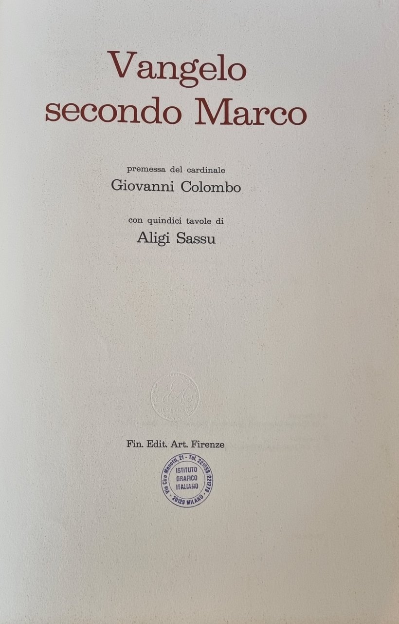 VANGELO SECONDO MARCO