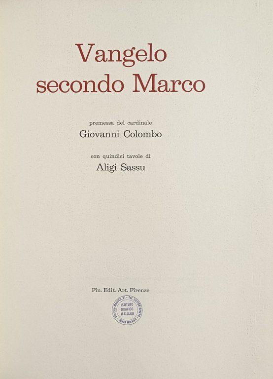 VANGELO SECONDO MARCO
