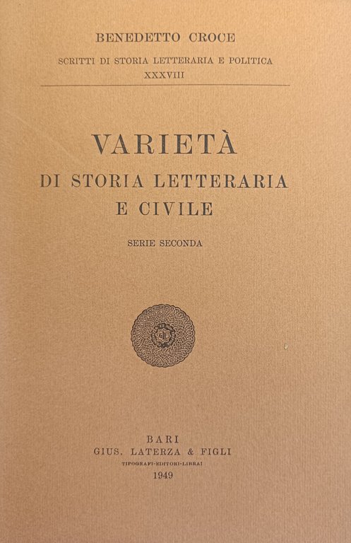 VARITÀ DI STORIA LETTERARIA E CIVILE