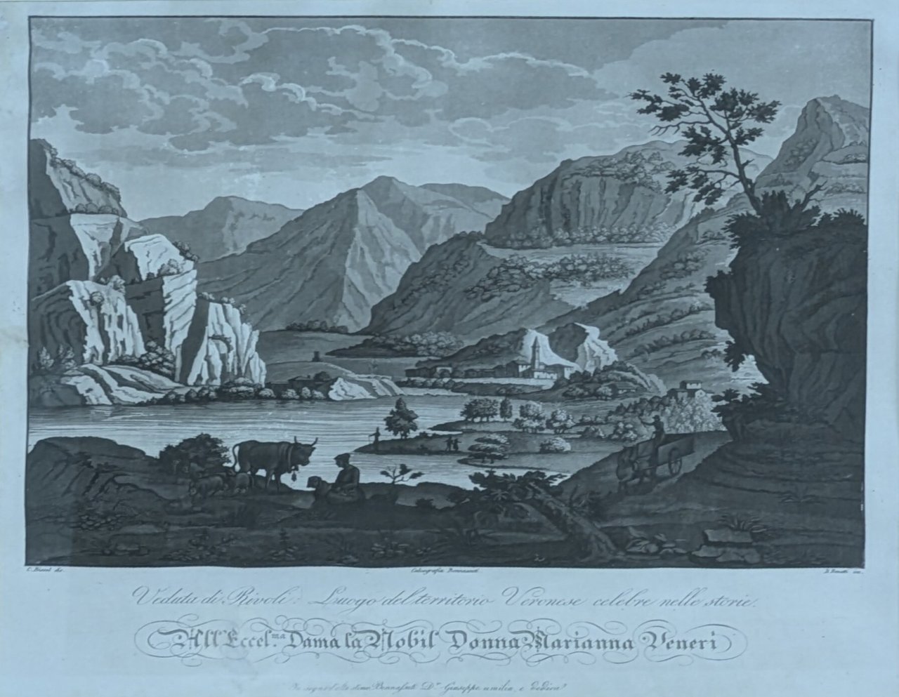 VEDUTA DI RIVOLI. LUOGO DEL TERRITORIO VERONESE CELEBRE NELLE STORIE