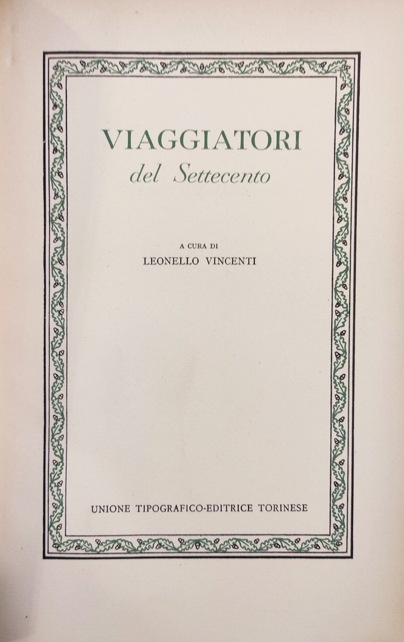 VIAGGIATORI DEL SETTECENTO