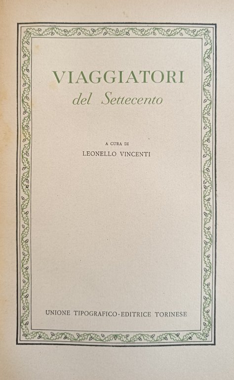 VIAGGIATORI DEL SETTECENTO