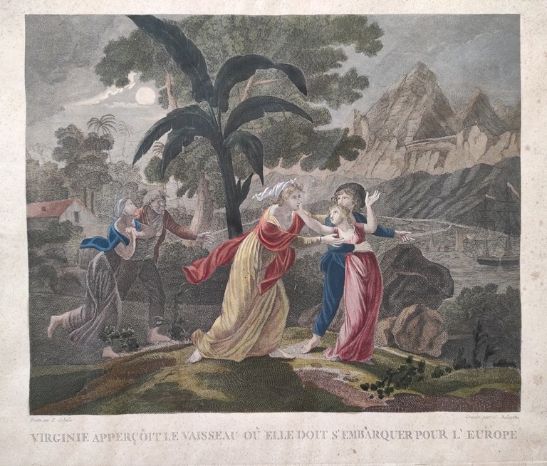 VIRGINIE APPERCOIT LE VAISSEAU OU ELLE DOIT S'EMBARQUER POUR L'EUROPE