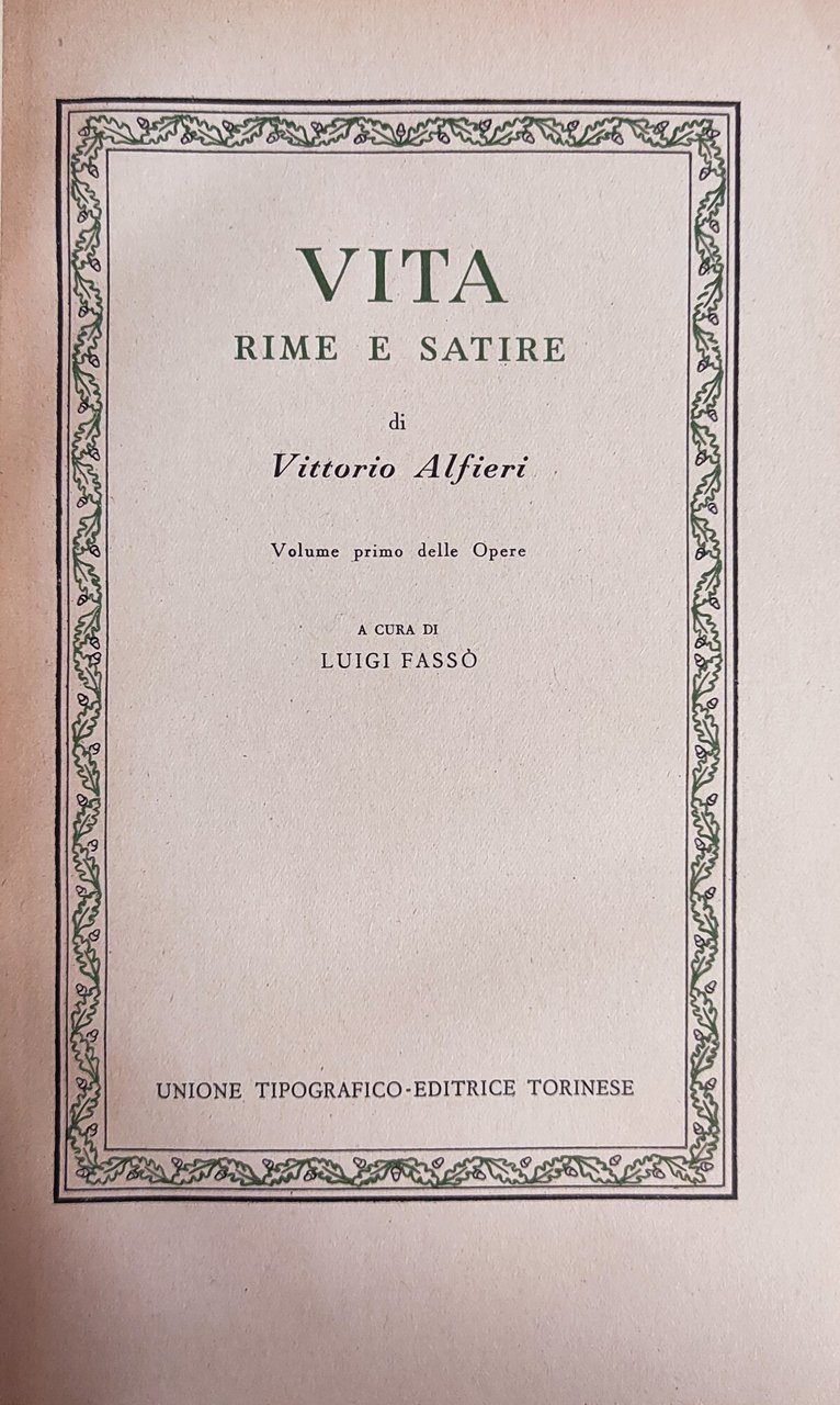 VITA. RIME E SATIRE