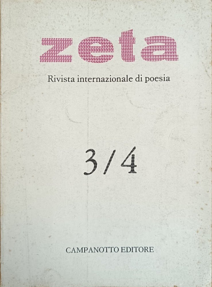 ZETA. RIVISTA INTERNAZIONALE DI POESIA 3/4