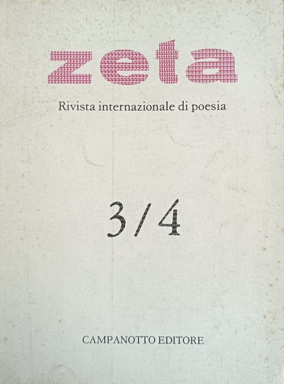 ZETA. RIVISTA INTERNAZIONALE DI POESIA 3/4