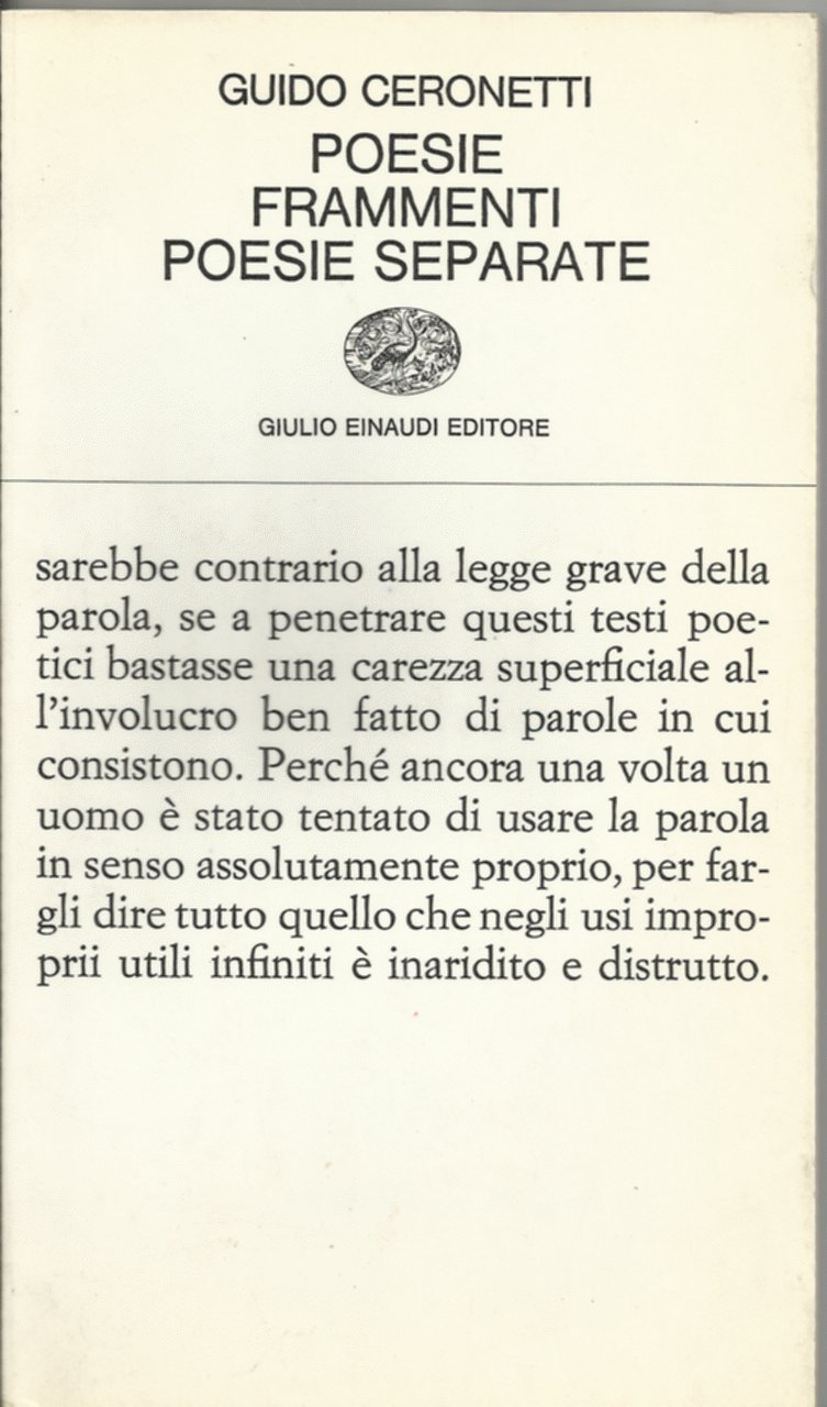 POESIE FRAMMENTI POESIE SEPARATE