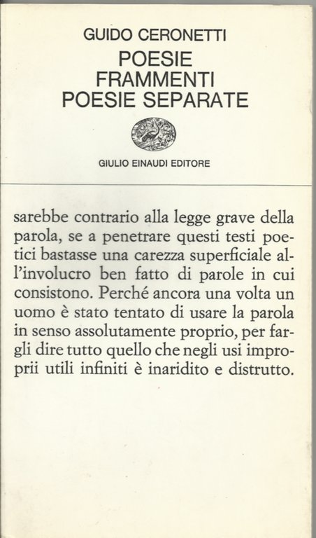 POESIE FRAMMENTI POESIE SEPARATE