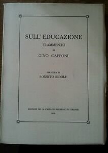 Sull Educazione Frammento Di Gino Capponi