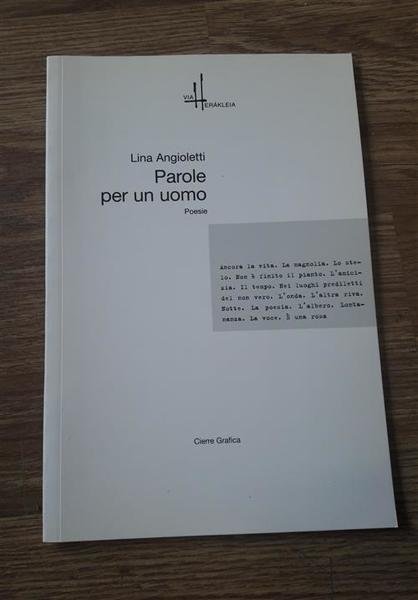 Parole Per Un Uomo Poesie Lina Angioletti Cierre 2006