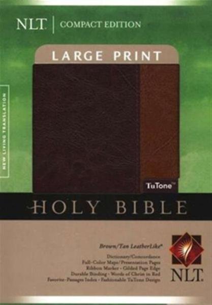 Holy Bible: New Living Translation, Brown Tan Tutone, Leatherlike, Compact | Immagine principale