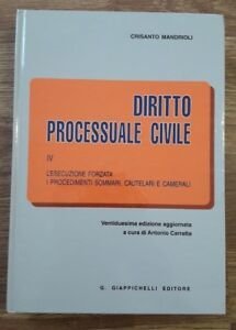 Diritto Processuale Civile. Vol. 4: L'esecuzione Forzata. I Procedimenti Sommari, … | Immagine principale