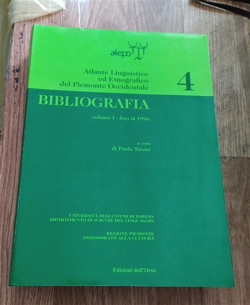 Atlante Linguistico Ed Etnografico Del Piemonte Occidentale Bibliografia 4 Volume …