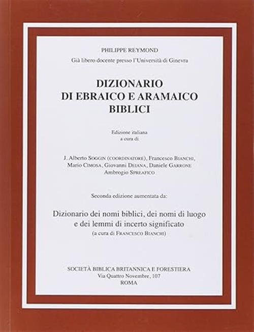 Dizionario Di Ebraico E Aramaico Biblici