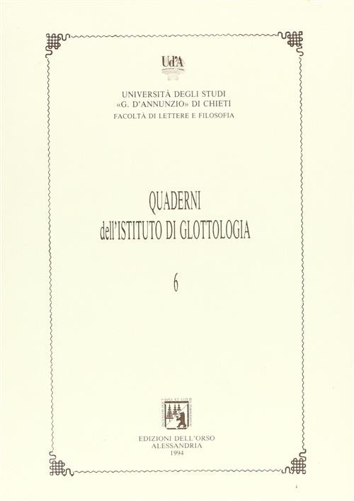 Quaderni Della Sezione Di Glottologia E Linguistica Del Dipartimento Di …