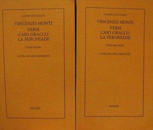 Versi. Caio Gracco. La Feroniade. Vincenzo Monti. Classici Ricciardi | Immagine principale